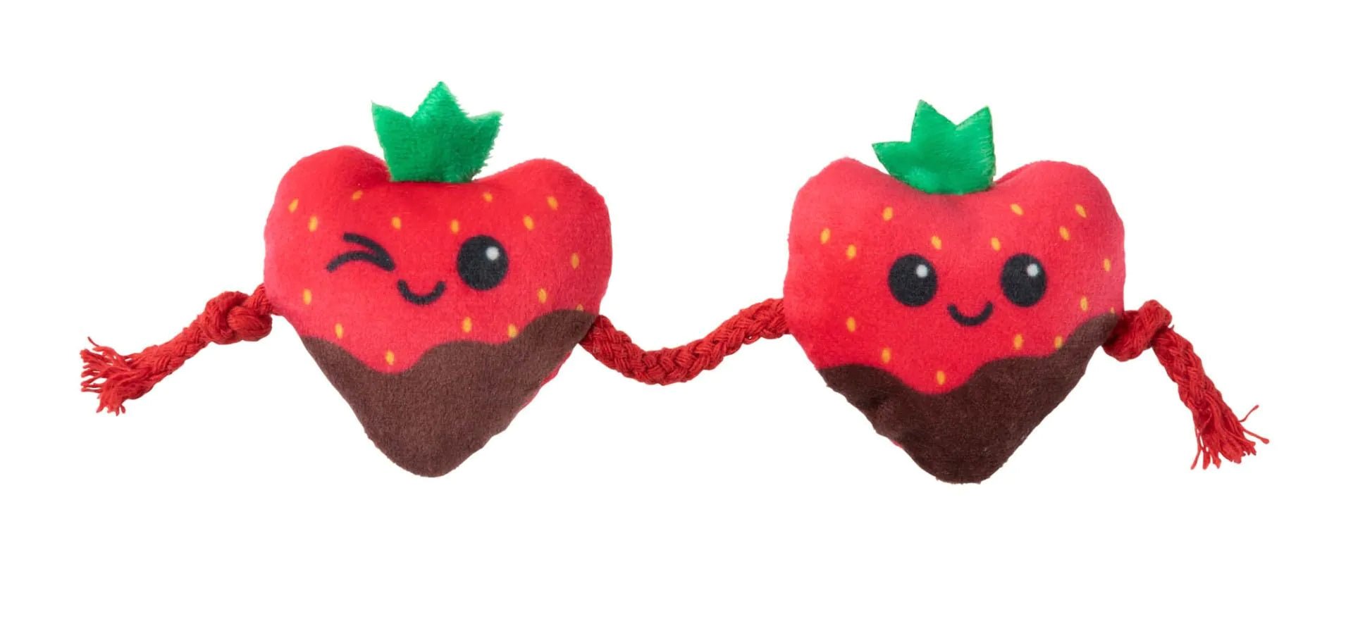 Fuzzyard Cat Toy Strawberry Hearts 2 Piece - Woonona Petfood & Produce