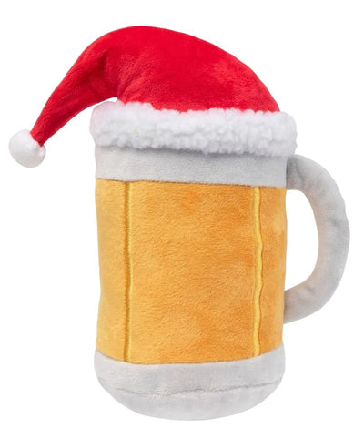 Fuzzyard Dog Toy - Beer Mug with Christmas Hat