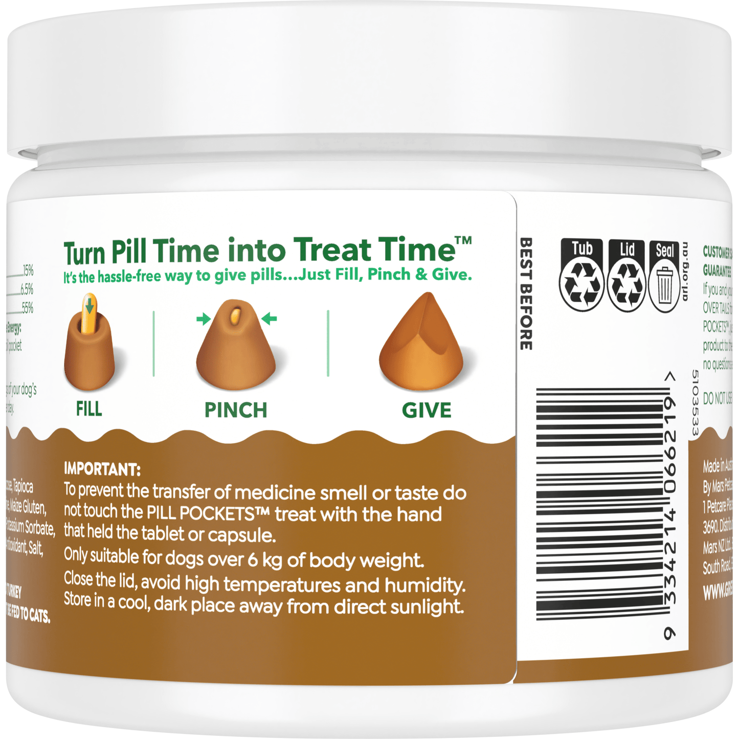 Greenies Pill Pockets Treats Peanut Butter Flavour 30 Pack - Woonona Petfoods