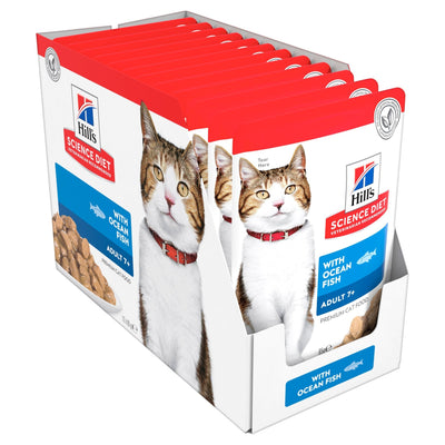 Hill's Science Diet Adult 7+ Active Longevity Ocean Fish Cat Food pouches 12x85g - Woonona Petfoods