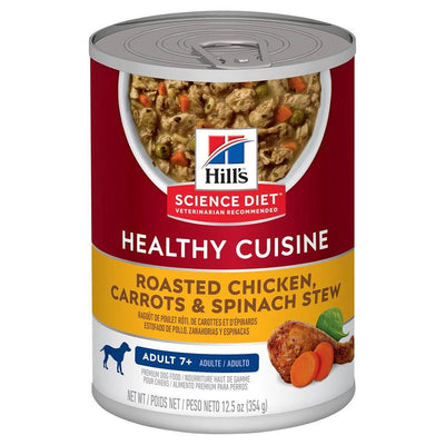 Hill's Science Diet Adult 7+ Healthy Cuisine Chicken & Carrot Stew Canned Dog Food 12x354g - Woonona Petfood & Produce