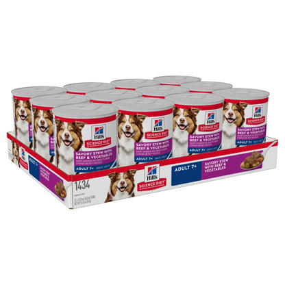 Hill's Science Diet Adult 7+ Savory Stew Beef & Vegetable Canned Dog Food