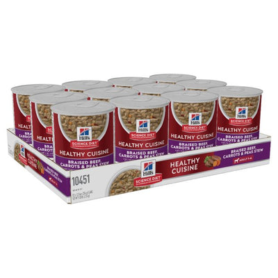 Hill's Science Diet Adult Healthy Cuisine Beef & Carrot Stew Canned Dog Food 12x354g - Woonona Petfood & Produce