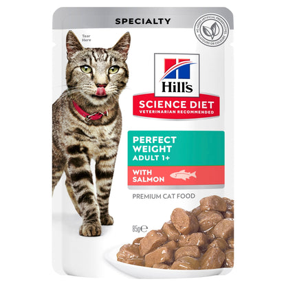Hill's Science Diet Adult Perfect Weight Salmon Cat Food pouches 85g - Woonona Petfoods