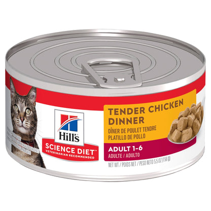Hill's Science Diet Adult Tender Dinners Chicken Canned Cat Food 156g - Woonona Petfoods