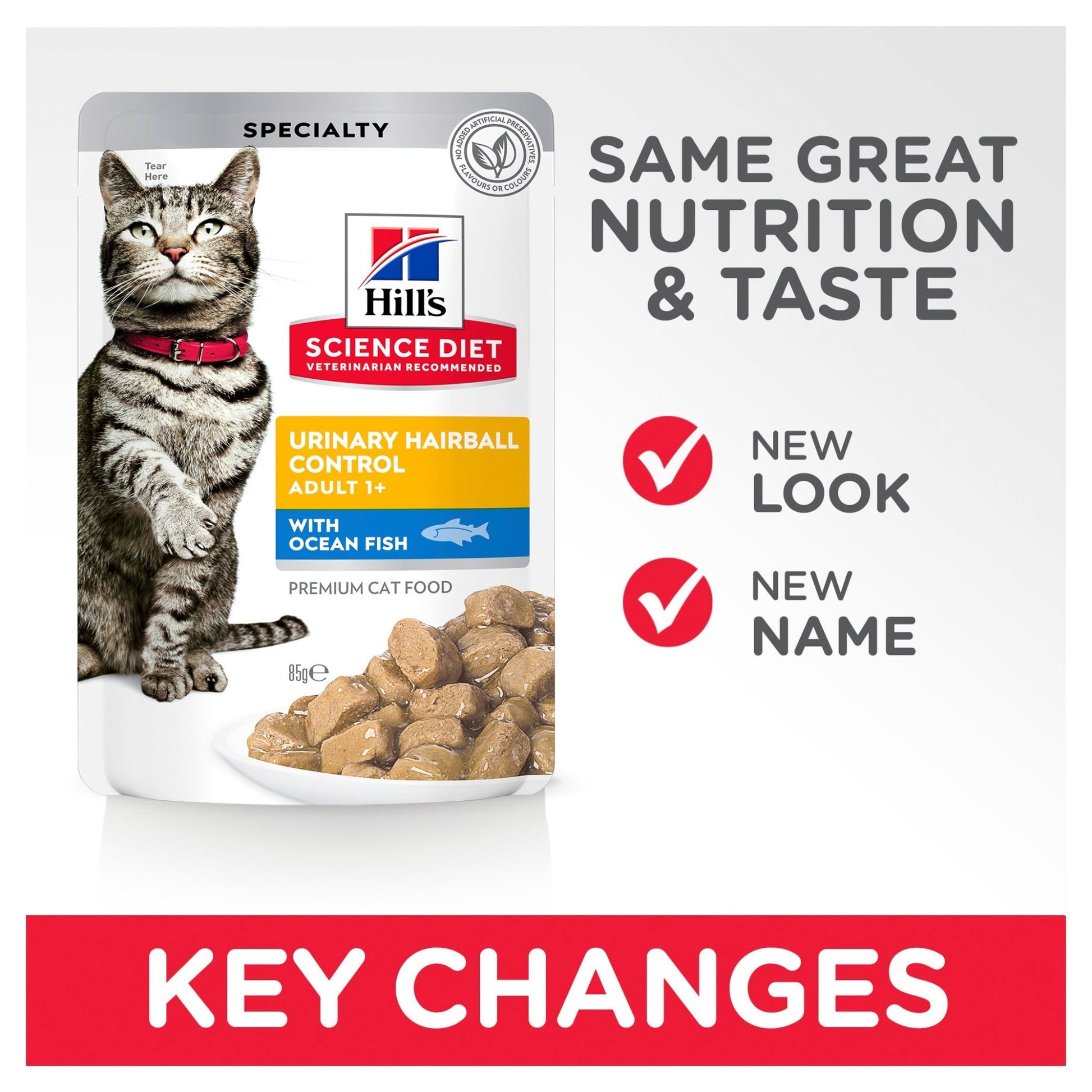Hill's Science Diet Adult Urinary Hairball Control Ocean Fish Cat Food pouches 85g - Woonona Petfoods
