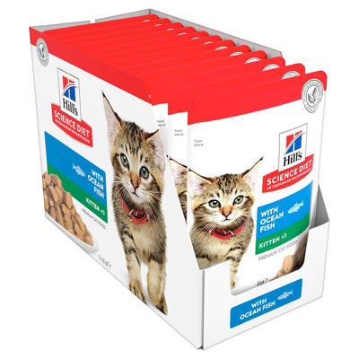 Hill's Science Diet Kitten Healthy Development Ocean Fish Cat Food pouches 12x85g - Woonona Petfoods