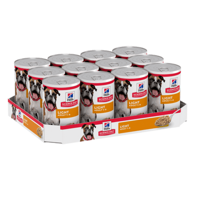 Hills Science Diet Light Adult Canned Wet Dog Food 12x370gm - Woonona Petfood & Produce