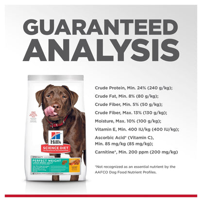 Hill's Science Diet Perfect Weight Large Breed Adult Dry Dog Food 11.3kg - Woonona Petfoods