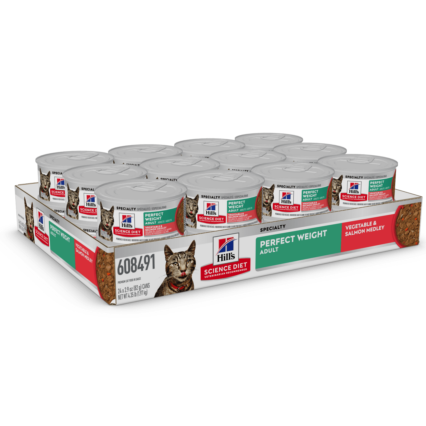Hill's Science Diet Perfect Weight Wet Cat Food Salmon and Vegetable 24x82g - Woonona Petfoods