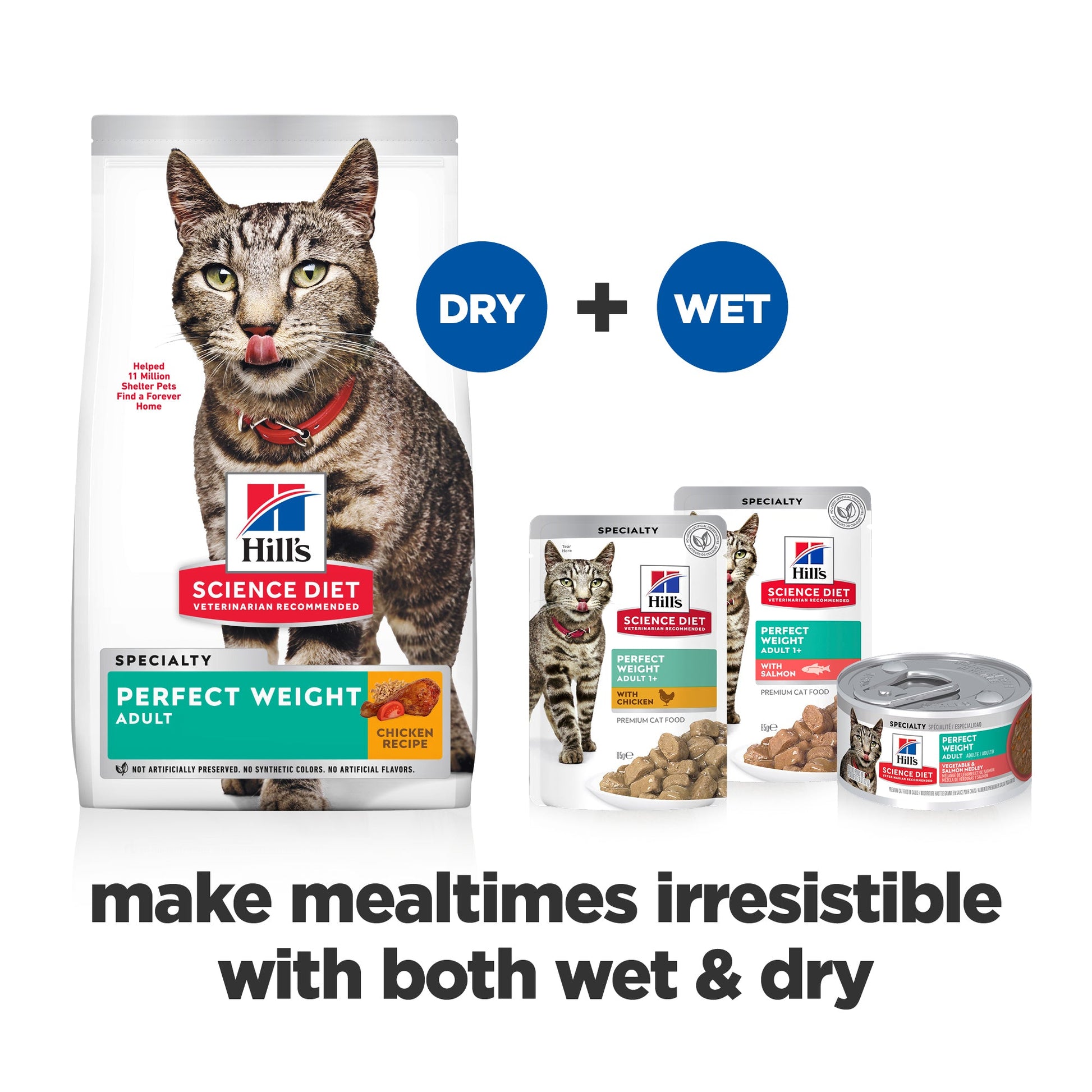 Hill's Science Diet Perfect Weight Wet Cat Food Salmon and Vegetable 82g - Woonona Petfoods