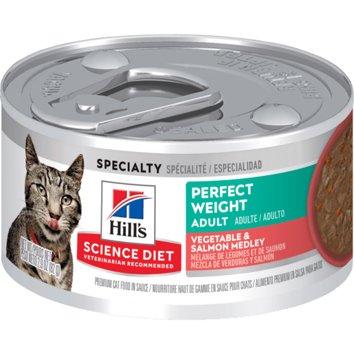 Hill's Science Diet Perfect Weight Wet Cat Food Salmon and Vegetable 82g - Woonona Petfoods