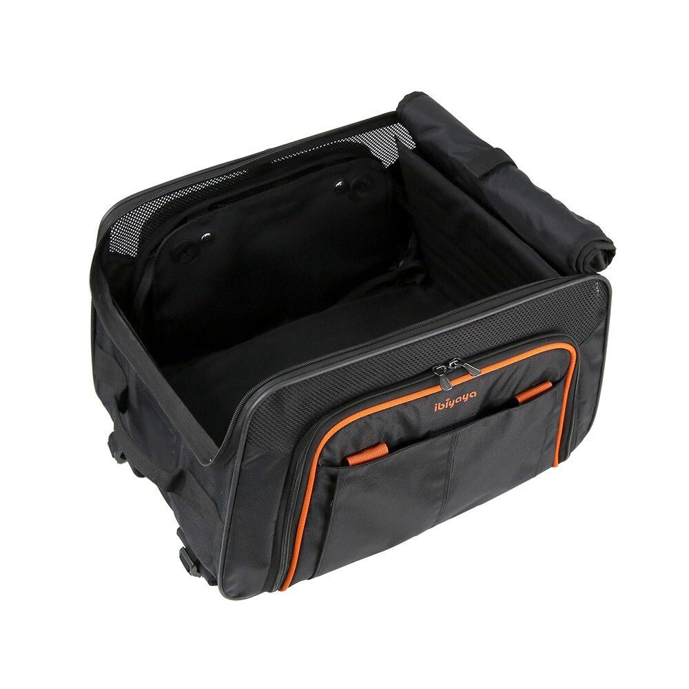 Ibiyaya Jatpaw Expandable Backpack Carrier Obsidian/Orange - Woonona Petfoods