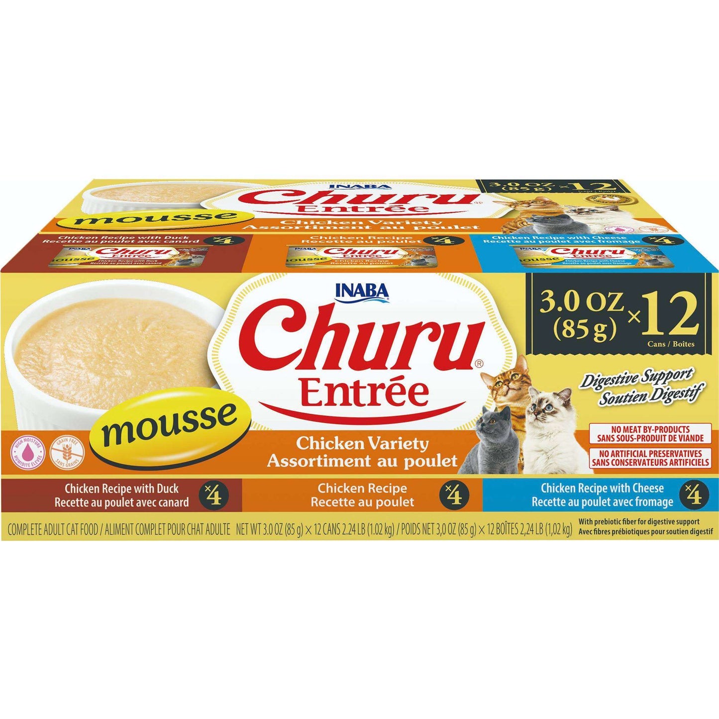 Inaba Churu Entree Mousse Chicken Variety 12x85g - Woonona Petfoods