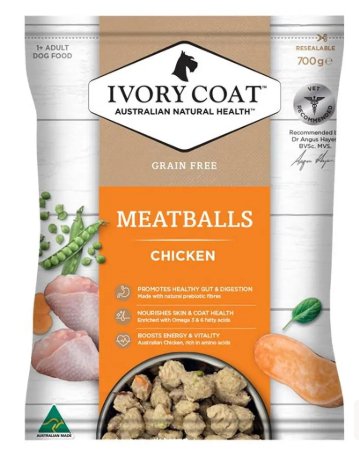 Ivory Coat Grain Free Chicken Meat Balls 700g - Woonona Petfood & Produce