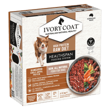 Ivory Coat Grain Free Dog Raw Kangaroo 12 x 227g Frozen Patties - Woonona Petfoods