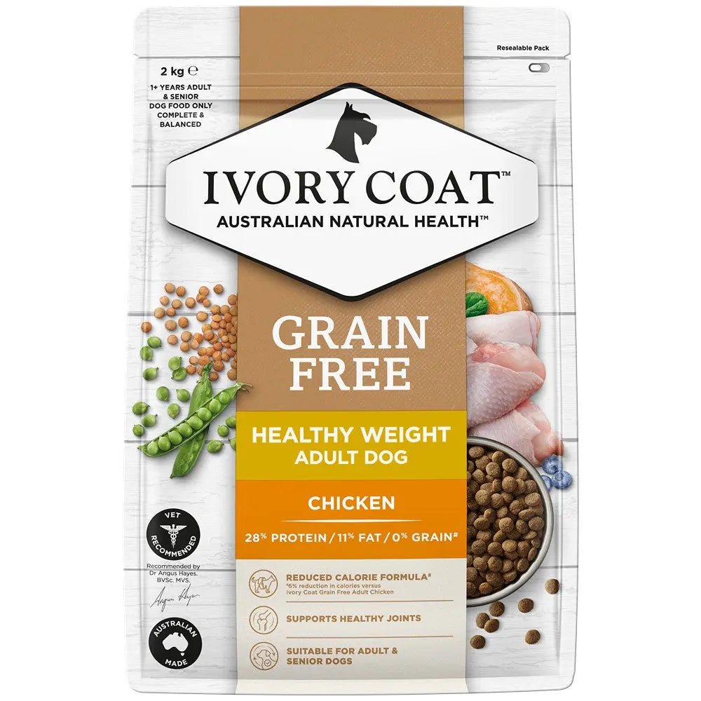 Ivory Coat Grain Free Dry Dog Food Adult Healthy Weight Chicken - Woonona Petfoods