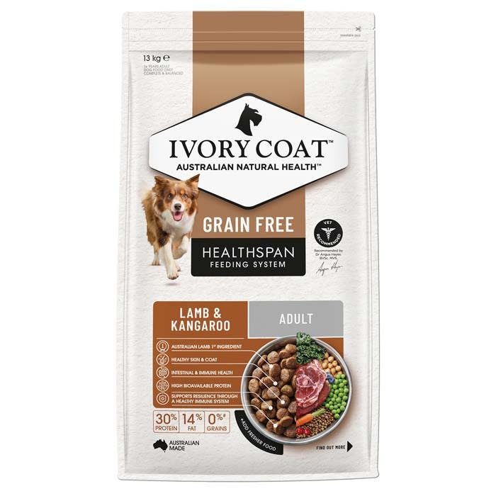 Ivory Coat Grain Free Dry Dog Food Lamb & Kangaroo - Woonona Petfoods