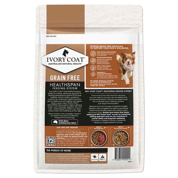 Ivory Coat Grain Free Dry Dog Food Lamb & Kangaroo - Woonona Petfoods