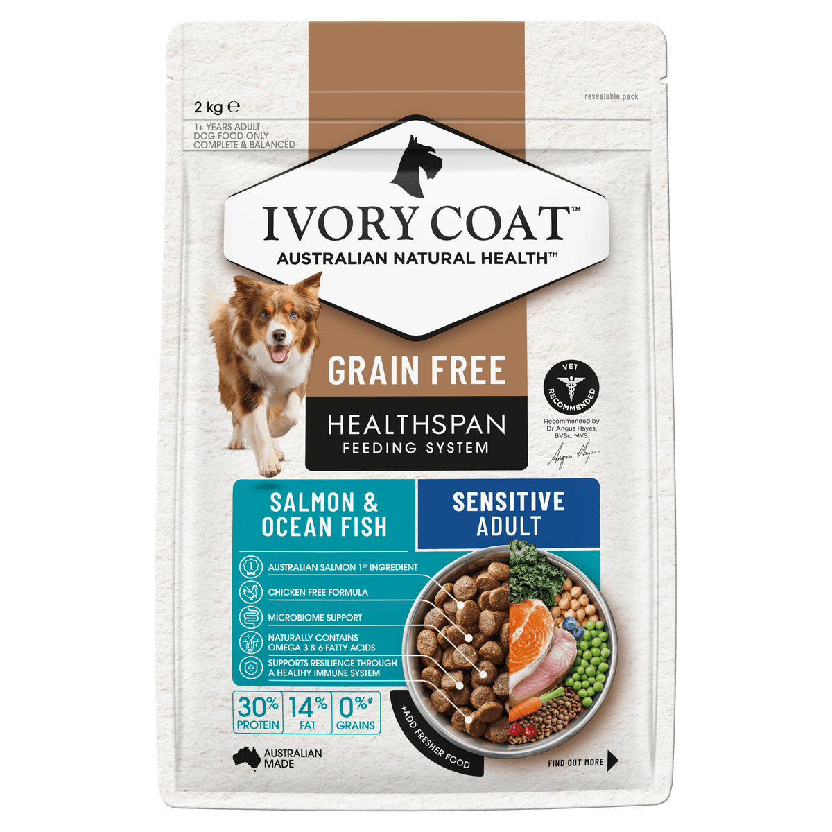 Ivory Coat Grain Free Dry Dog Food Ocean Fish and Salmon - Woonona Petfoods