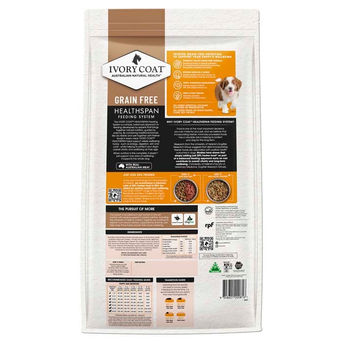 Ivory Coat Grain Free Dry Dog Food Puppy Chicken - Woonona Petfoods