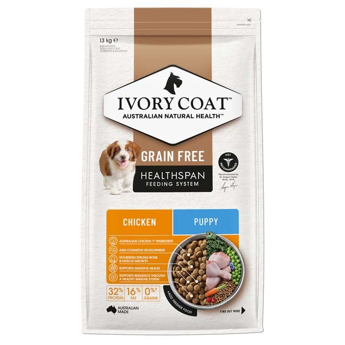 Ivory Coat Grain Free Dry Dog Food Puppy Chicken - Woonona Petfoods