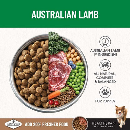 Ivory Coat Grain Free Dry Dog Food Puppy Large Breed Lamb - Woonona Petfoods