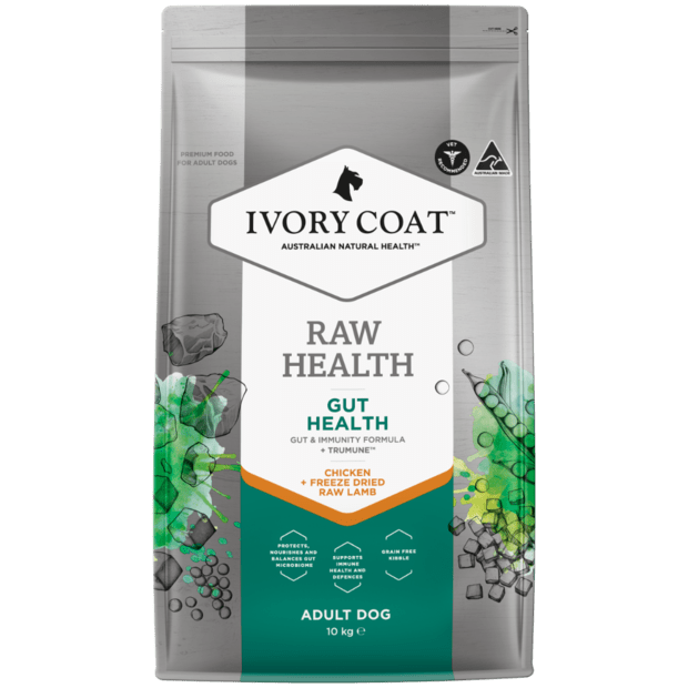 Ivory Coat Raw Health Dry Dog Food Adult Chicken Gut Health - Woonona Petfood & Produce