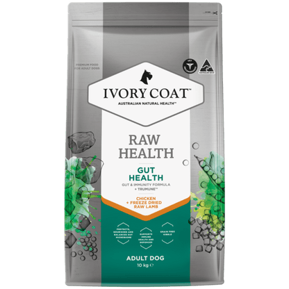 Ivory Coat Raw Health Dry Dog Food Adult Chicken Gut Health - Woonona Petfood & Produce