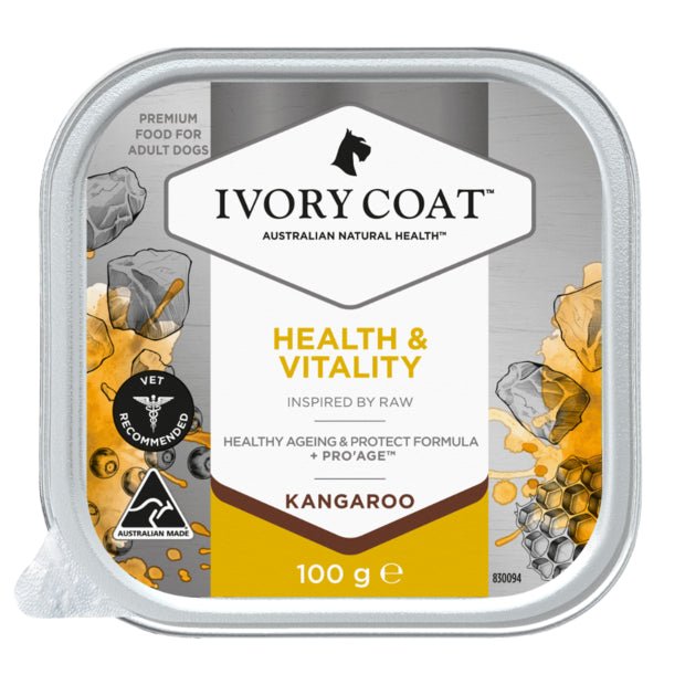 Ivory Coat Raw Health Wet Food Health and Vitality Kangaroo 100g - Woonona Petfood & Produce