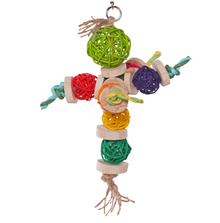 Kazoo Bird Toy Colourful Wicker Ball Small - Woonona Petfoods