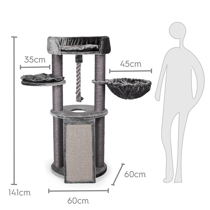 Kazoo Cat Scratch Post Kitty Scratch & Sleep - Charcoal - Woonona Petfoods