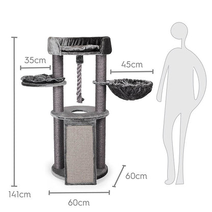 Kazoo Cat Scratch Post Kitty Scratch & Sleep - Charcoal - Woonona Petfoods