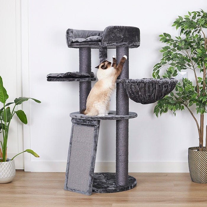 Kazoo Cat Scratch Post Kitty Scratch & Sleep - Charcoal - Woonona Petfoods