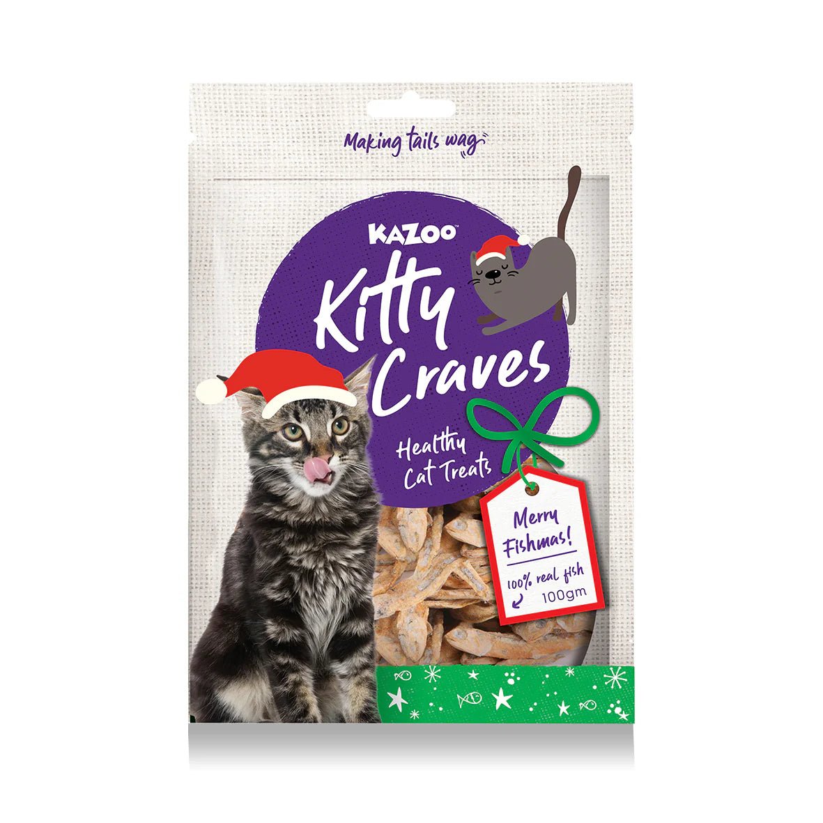 Kazoo Christmas Kitty Craves Anchovies 100g - Woonona Petfood & Produce