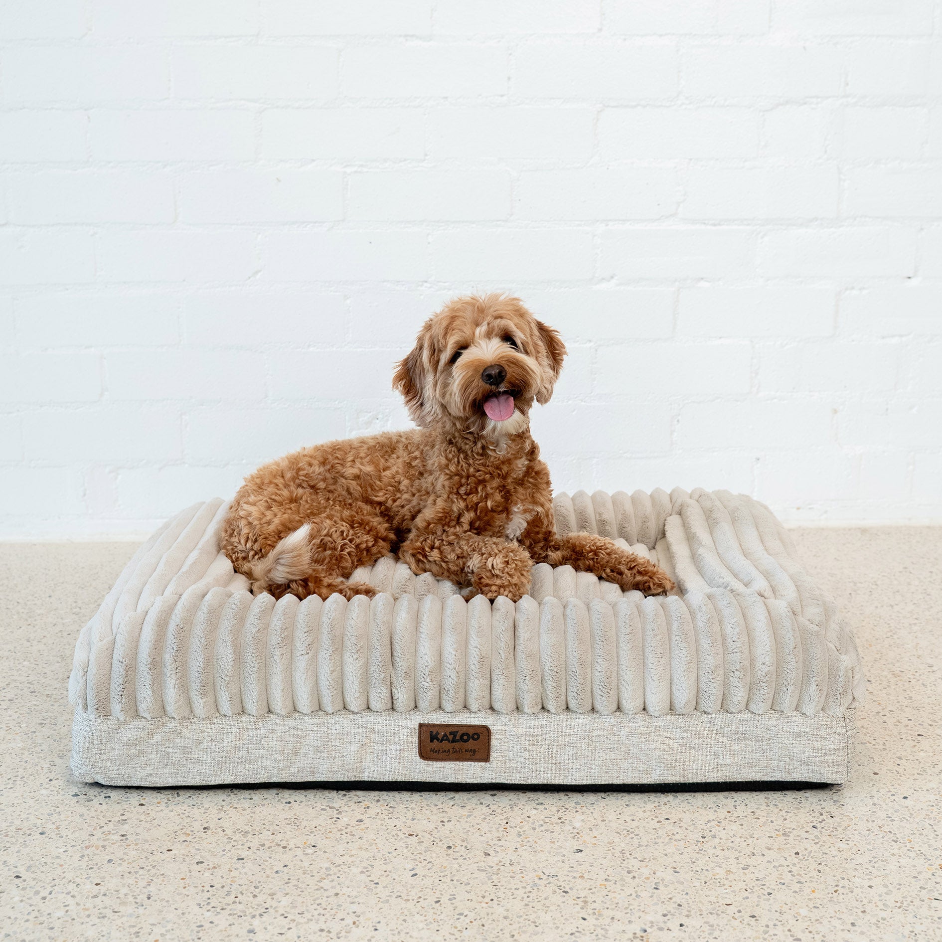 Kazoo Dog Bed Cloud Comfort Bed Beige - Woonona Petfoods