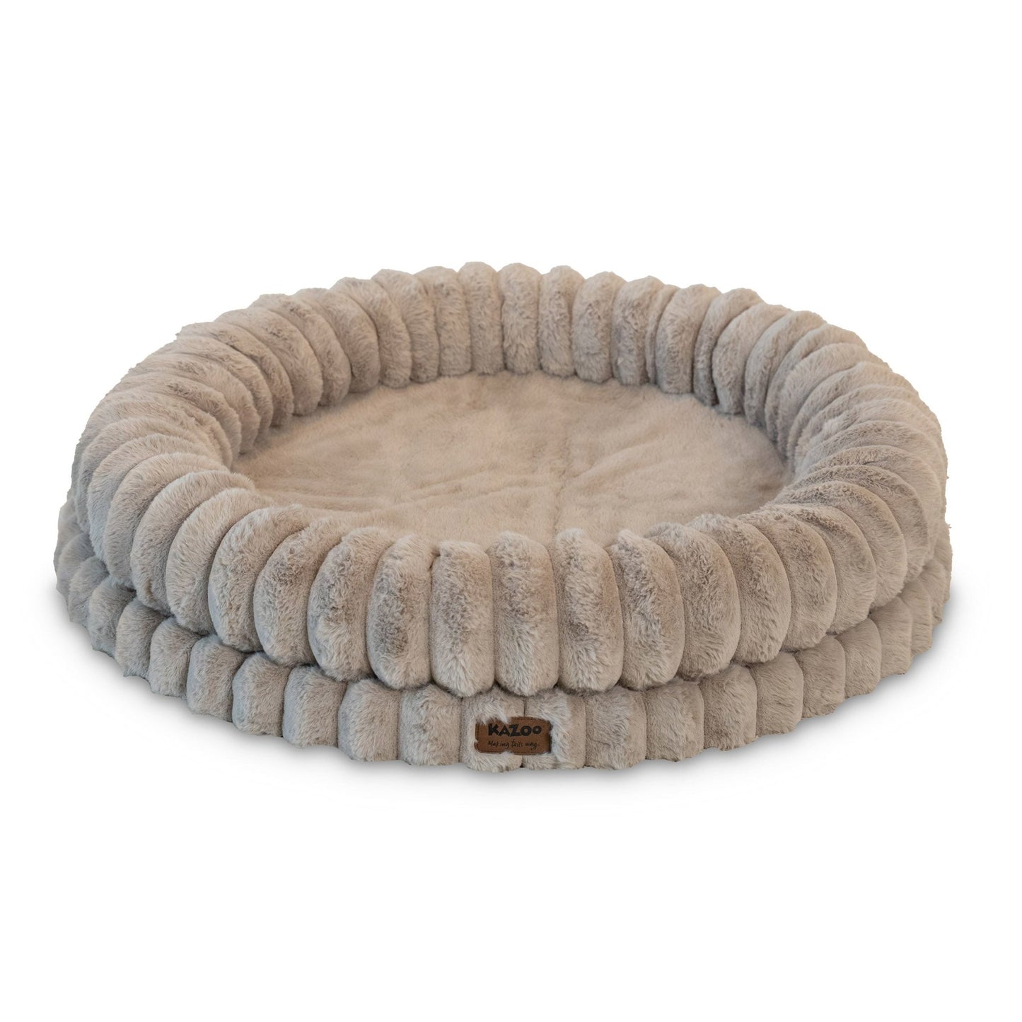 Kazoo Dog Bed Donut Snuggle Bed Beige - Woonona Petfoods