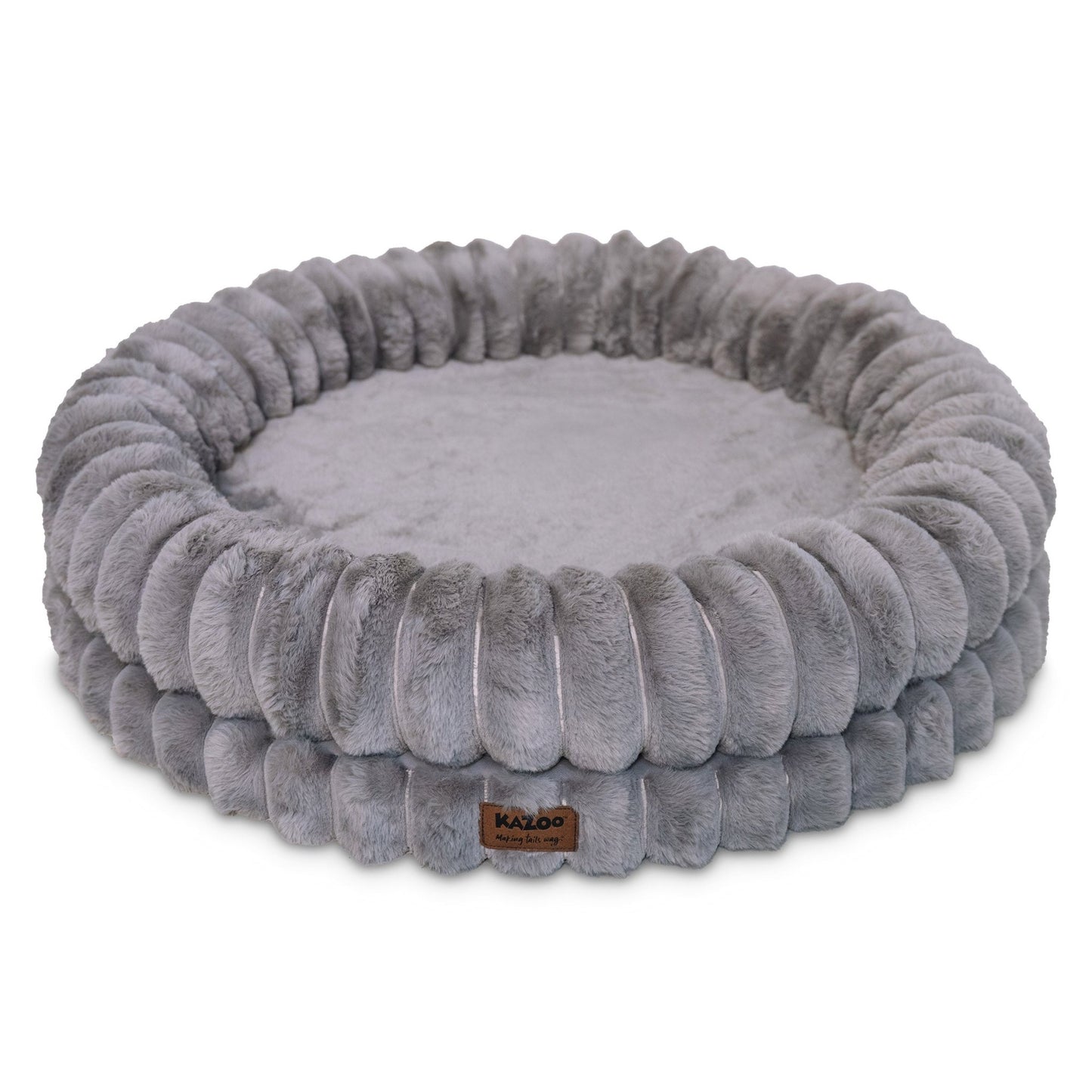 Kazoo Dog Bed Donut Snuggle Bed Warm Grey - Woonona Petfoods