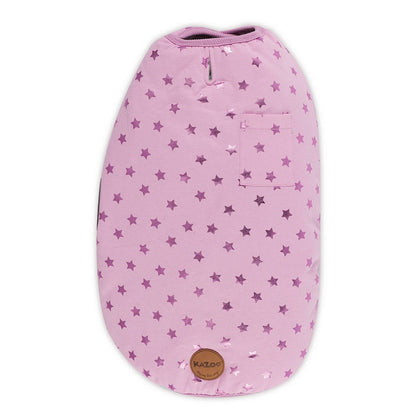 Kazoo Dog Coat Pink Star Snuggie 27cm - Woonona Petfood & Produce