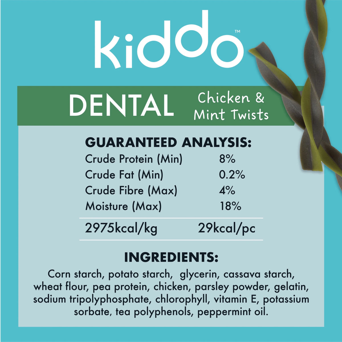 Kazoo KIDDO Dog Dental Treat Chicken and Mint 10 Pack Small - Woonona Petfoods