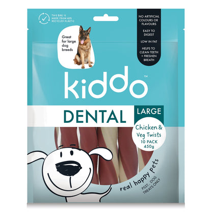 Kazoo KIDDO Dog Dental Treat Chicken and Veg 10 Pack Large - Woonona Petfoods
