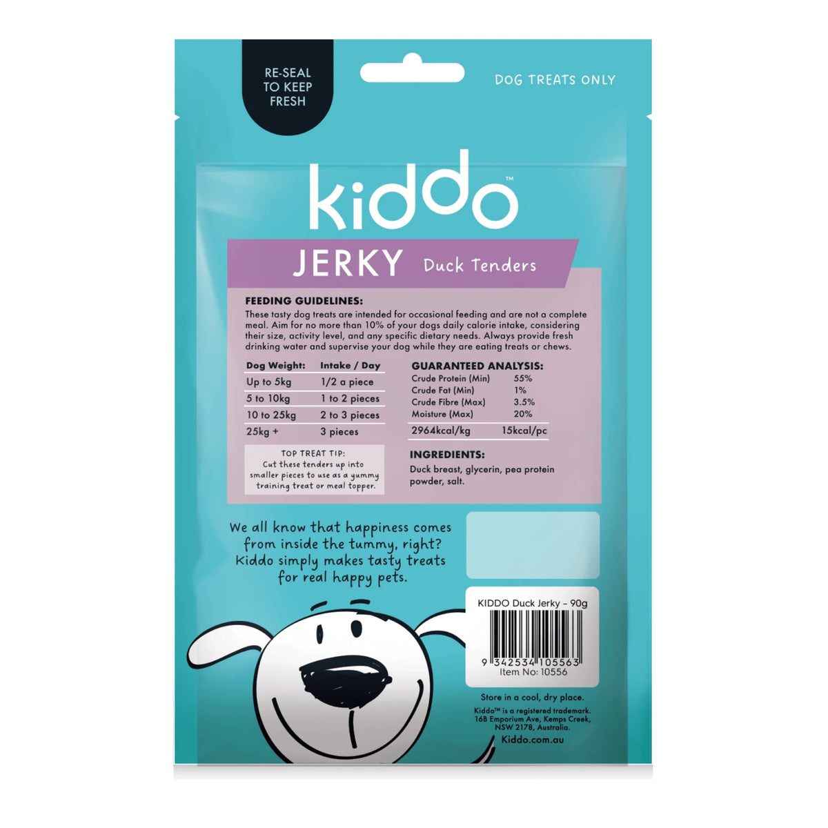 Kazoo KIDDO Dog Treat Duck Jerky Tenders - Woonona Petfoods