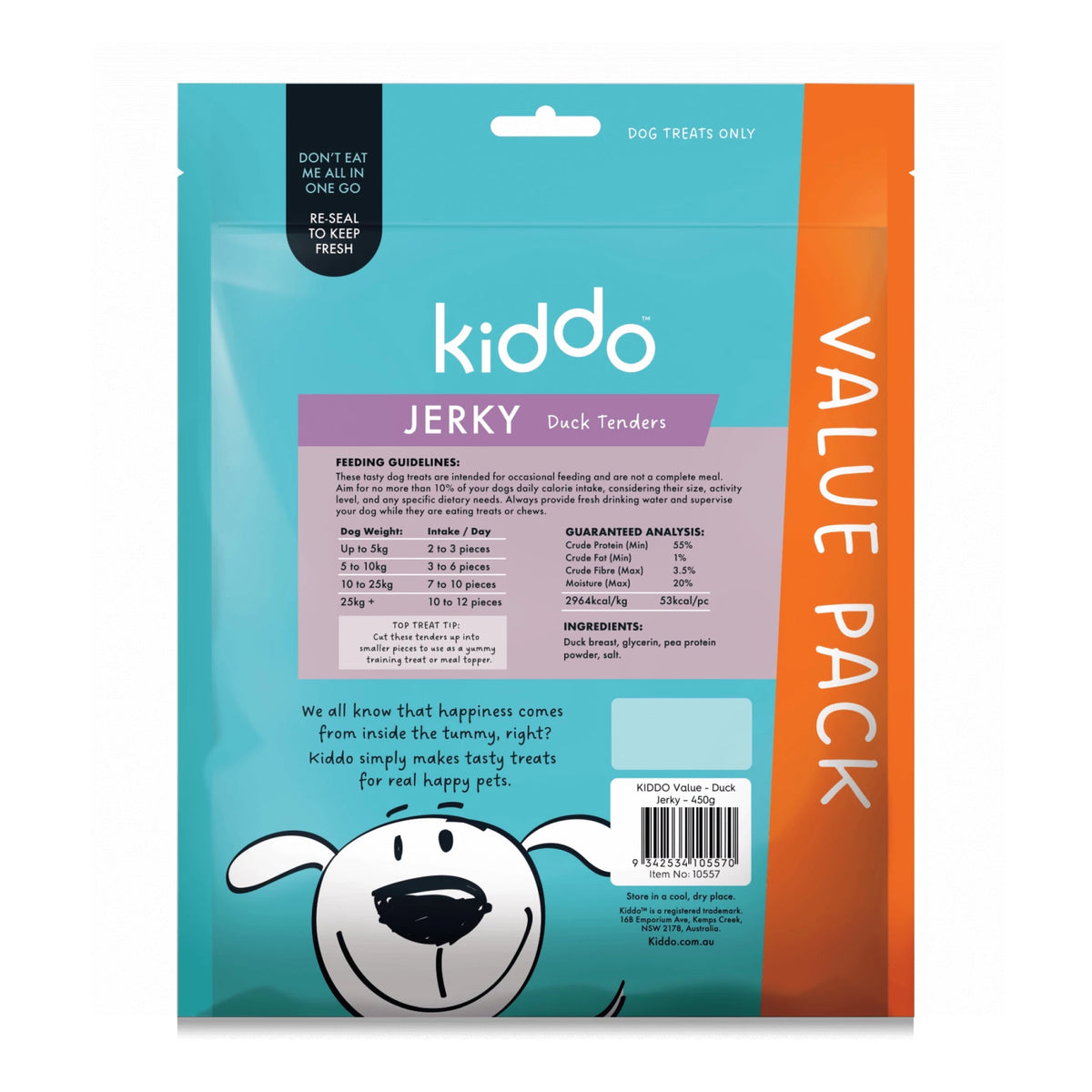 Kazoo KIDDO Dog Treat Duck Jerky Tenders - Woonona Petfoods