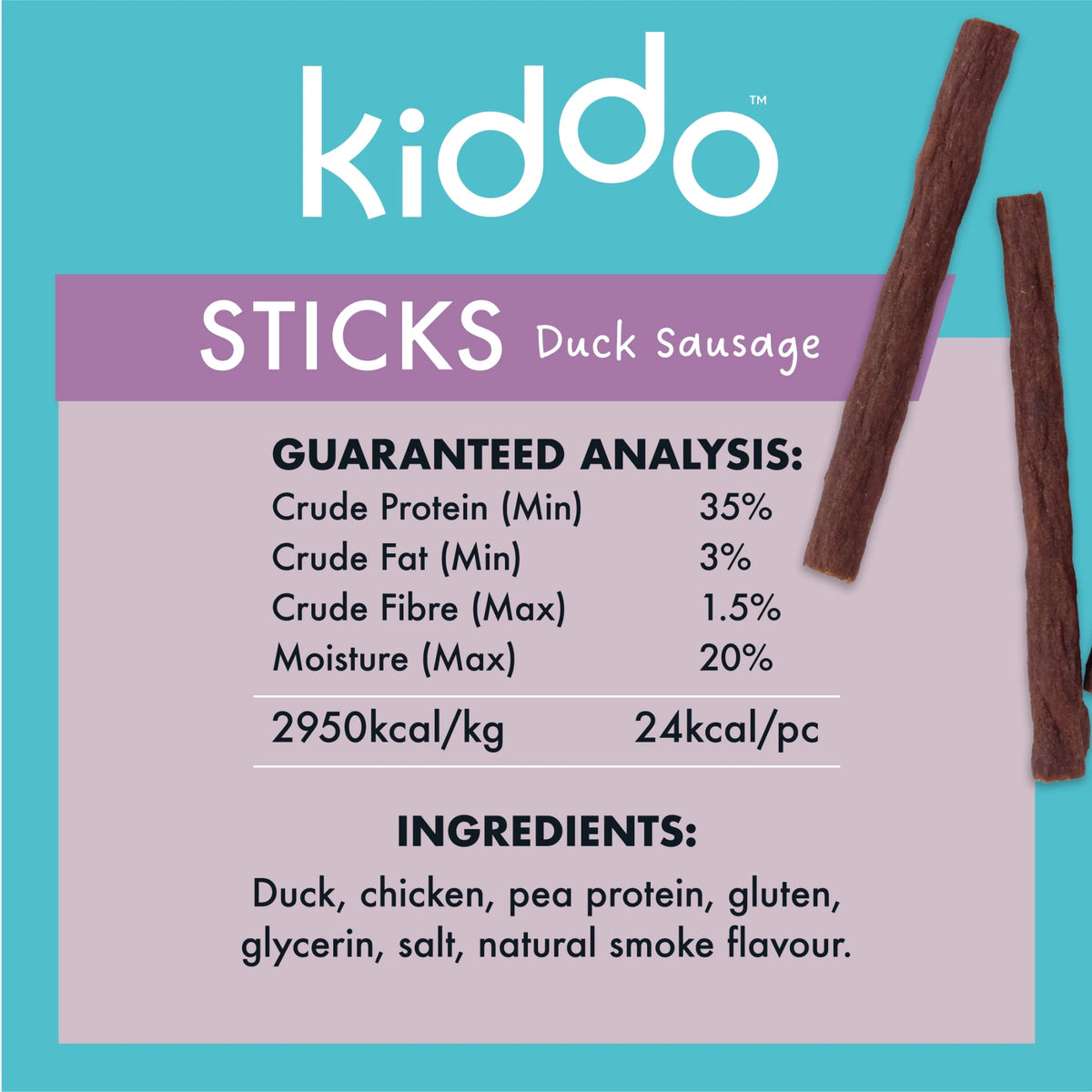 Kazoo KIDDO Dog Treat Duck Sausage 90g - Woonona Petfoods
