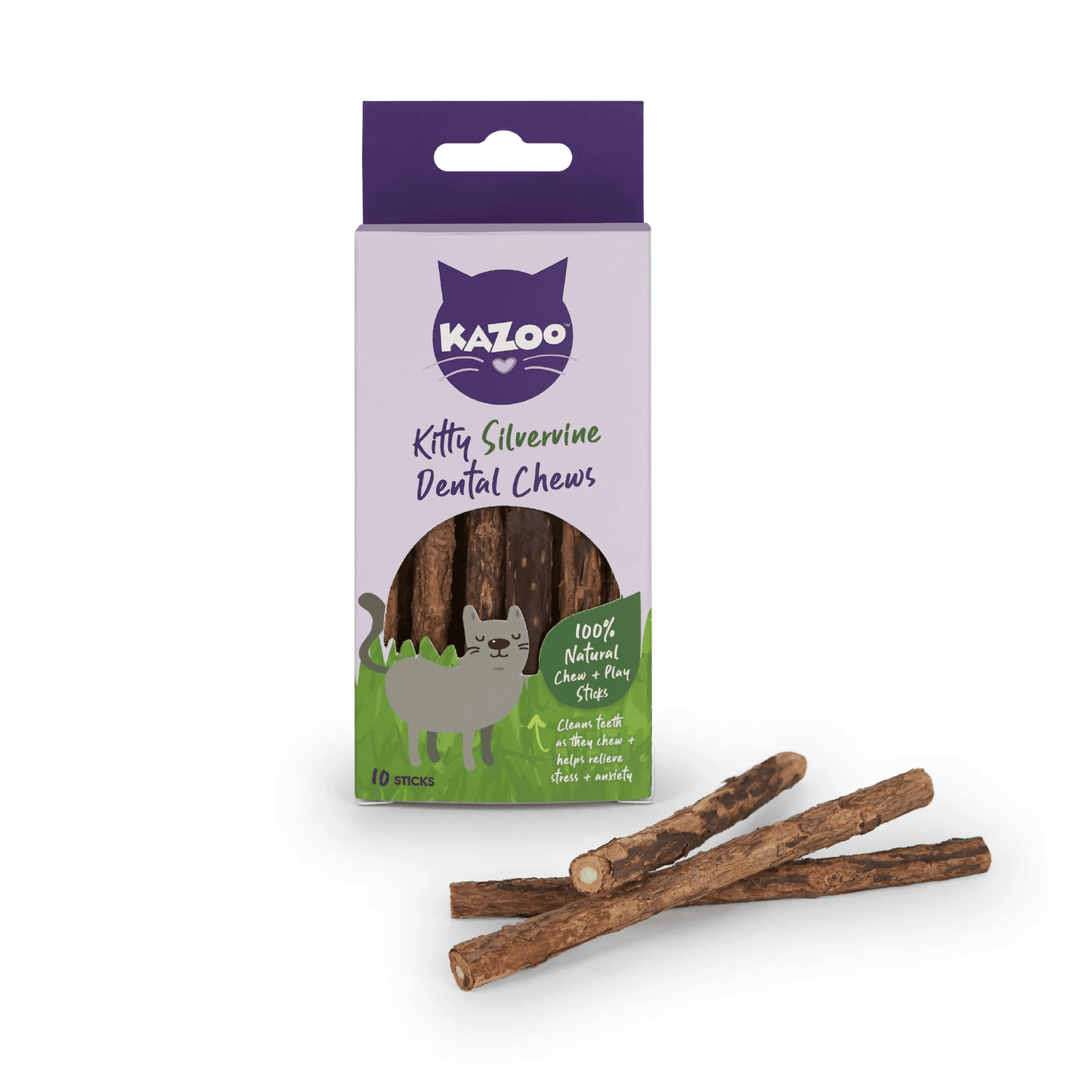 Kazoo Kitty Silvervine Dental Chews 10 Sticks - Woonona Petfoods