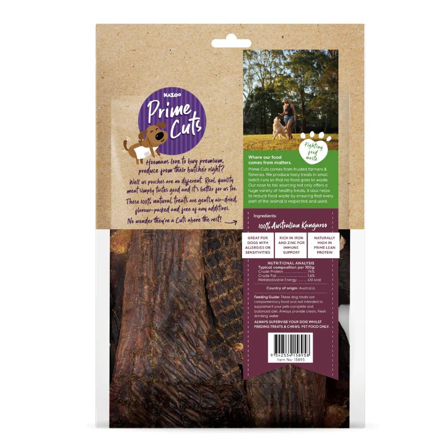 Kazoo Prime Cuts Kangaroo Steak Strips 170g - Woonona Petfood & Produce