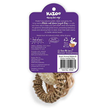 Kazoo Small Animal Nibble & Gnaw Loofah Ring - Woonona Petfoods