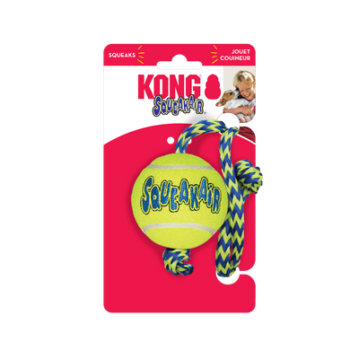 KONG Air Squeaker Ball With Rope Medium - Woonona Petfoods