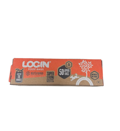 LOGIN Poop Bag Biohybrid Bag with Handle Jumbo 50 Pack