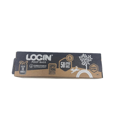 LOGIN Poop Bag Compostable with Handle Jumbo - Woonona Petfoods